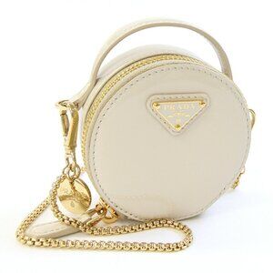 PRADA Ivory Leather Shoulder Bag